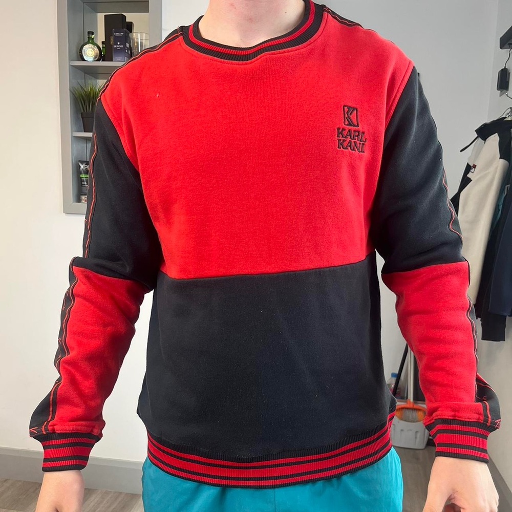 🎲 Karl Kani • Red and Black Crewneck Sweatshirt
